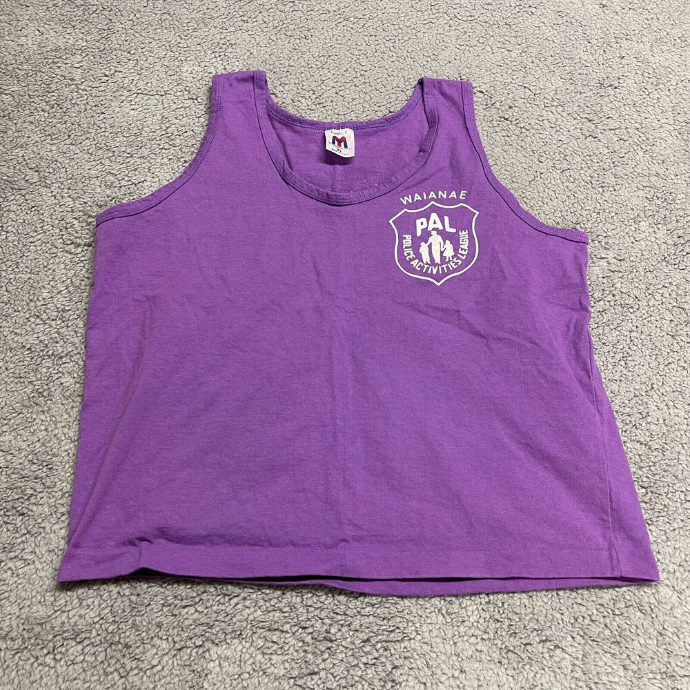 Vintage Makaha Canoe Club Tank Top Womens XL Purple Hawaii Waianae PAL